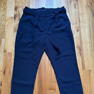 EXPRESS - Paperbag waisted ankle trousers - navy blue - 12R